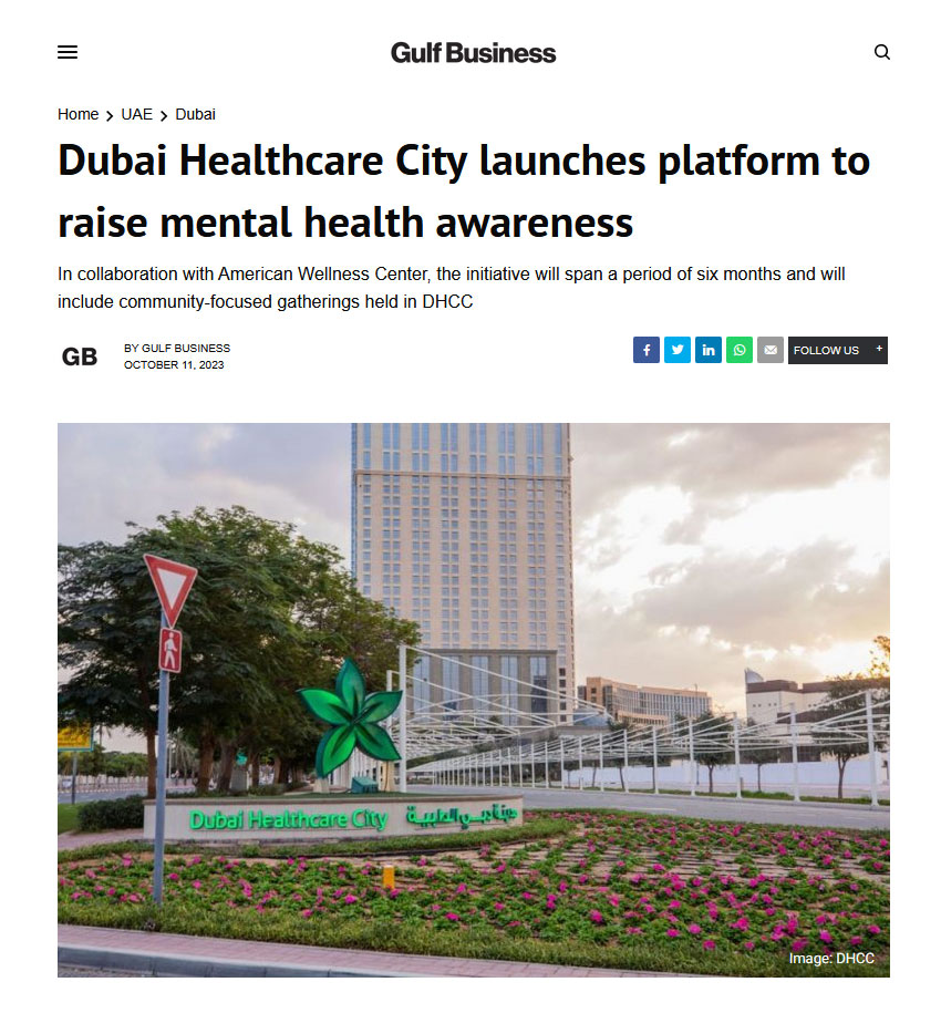 Dubai Healthcare City Launches Platform to Raise Mental Health Awareness